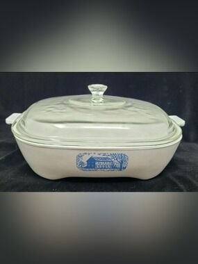 Corning Ware Browning Skillet For Amana Radarange Microwave Oven With Glass Lid